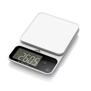 Elektroninės virtuvinės svarstyklės ETA POPI White – maks. 5 kg, tikslumas 1 g, LCD ekranas, AAA baterijos