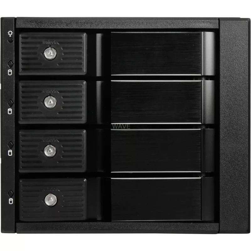 SidabrinėStone SST-FS304-12G išorinis 3,5 colio korpusas, 4 nišų – juodas