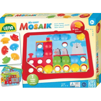 Edukacinis mozaikos rinkinys Lena My First Mozaic Traffic modelis 35633 — lentelė su detalėmis transporto priemonių paveikslėliams