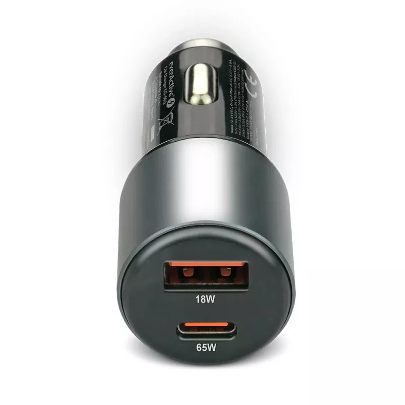 Automobilinis įkroviklis everActive CC-60Q, QC3.0, iki 83W, USB automobilinis maitinimo adapteris