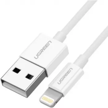Ugreen laidas USB 2.0 A lightning 2m, 5V/2.4A iPhone 7 / 7plus / 6S/ 6 / 6 Plus, iPhone 5s/5c/5, iPad Mini/Mini 2, iPad 1 m Baltas
