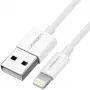 Ugreen laidas USB 2.0 A lightning 2m, 5V/2.4A iPhone 7 / 7plus / 6S/ 6 / 6 Plus, iPhone 5s/5c/5, iPad Mini/Mini 2, iPad 1 m Baltas