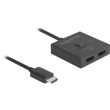 HDMI jungiklis DeLOCK 18901 144Hz juodas plastikinis 55x55x15mm