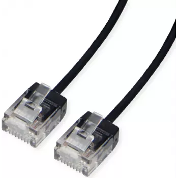 ROLINE UTP komutacinis kabelis Cat.6A Ultra- kurzer RJ45 juodas 5 m - Tinklo - CAT 6a (21.15.4465)