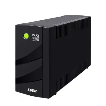 EVER DUO 850 AVR USB - UPS - AC 230 V - 550 vatų - 850 VA - Vienfazis - 2 X Bleisure 5 Ah - USB - Išvesties lizdai: 6