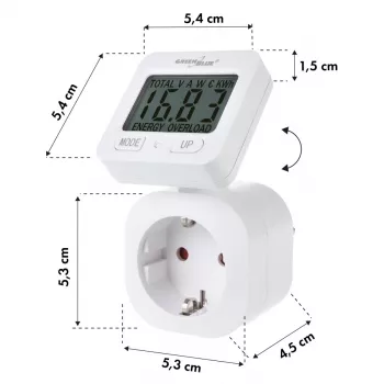 Vatmetras energijos matuoklis GB615E GreenBlue