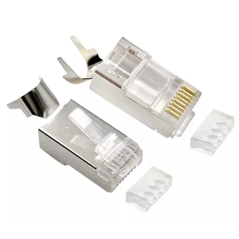 RJ45 jungtys GEMBIRD CAT7 8P8C auksuotos 15µ FTP/SFTP pakuotėje 50 vnt.