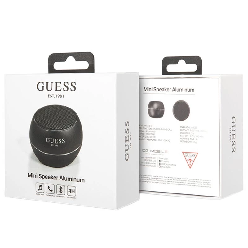 Nešiojamas garsiakalbis Guess Mini Bluetooth garsiakalbis 3W juodas