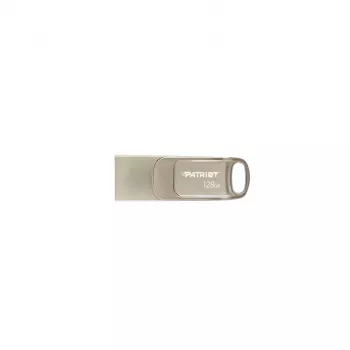 USB atmintinė PATRIOT PS128GT560DS5D 128GB USB 3.2 (USB-A / USB-C) pasukama, cinko lydinio, sidabrinė