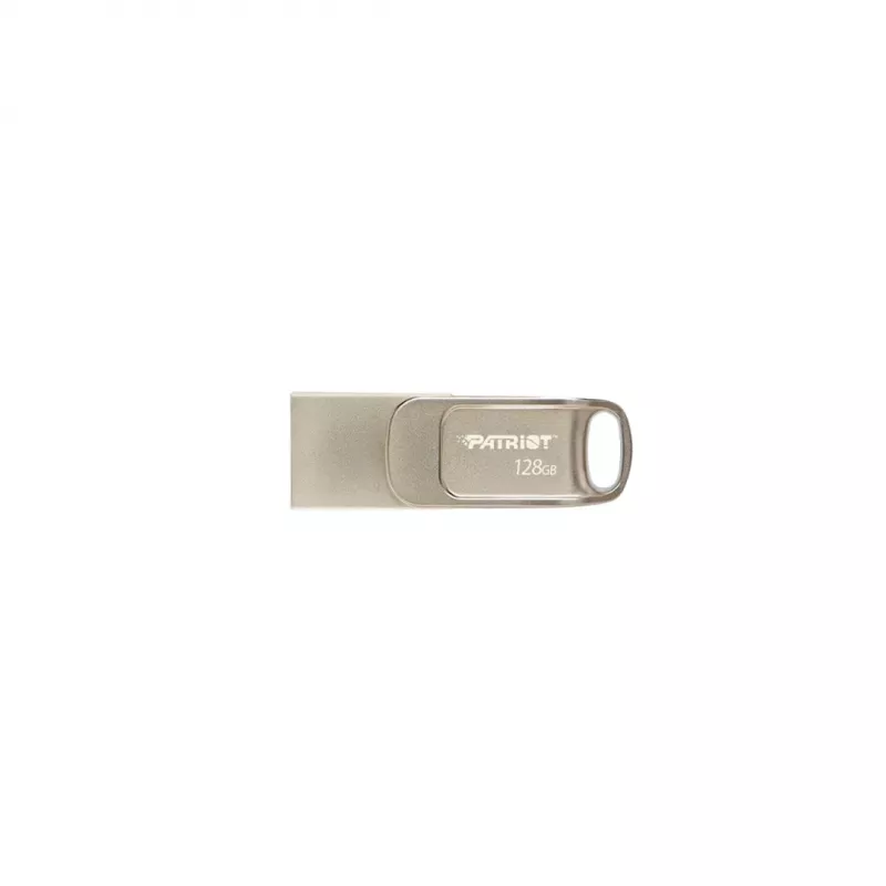 USB atmintinė PATRIOT PS128GT560DS5D 128GB USB 3.2 (USB-A / USB-C) pasukama, cinko lydinio, sidabrinė