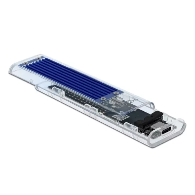 SSD korpusas DeLOCK 42620 Išorinis korpusas M.2 NVME PCIe SSD su USB Type-C lizdu permatomas