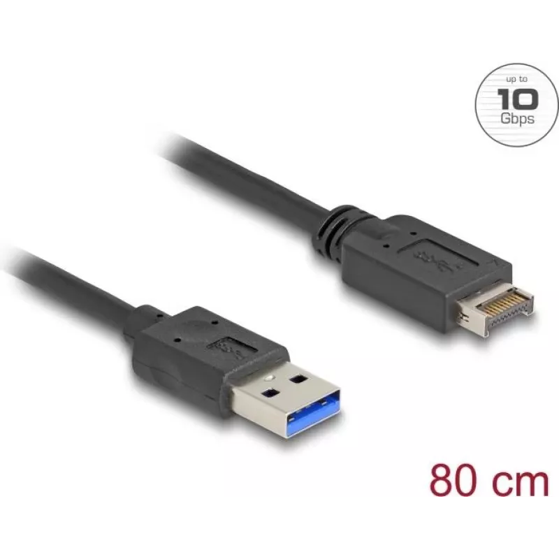 DeLOCK USB laidas 10 Gbps Type-E Key A 20 kontaktų kištukas į Type-A kištuką 80 cm