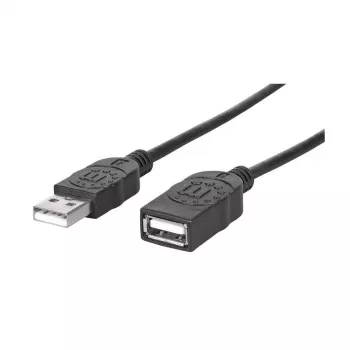 MANHATTAN Hi-Speed USB 2.0 ilginamasis laidas, A tipo kištukas – A tipo lizdas, juodas, 1,8 m (338653)