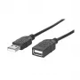 MANHATTAN Hi-Speed USB 2.0 ilginamasis laidas, A tipo kištukas – A tipo lizdas, juodas, 1,8 m (338653)