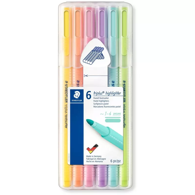 Marker Staedtler 362 C Bullet tip 6 vnt. Lime Mint Peach Pink Violet Geltona