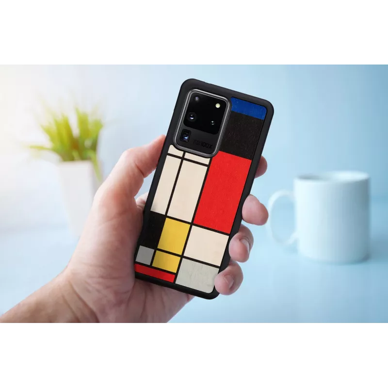 man and wood telefono dėklas, skirtas Galaxy S20 Ultra — medžio juoda apsauginė danga