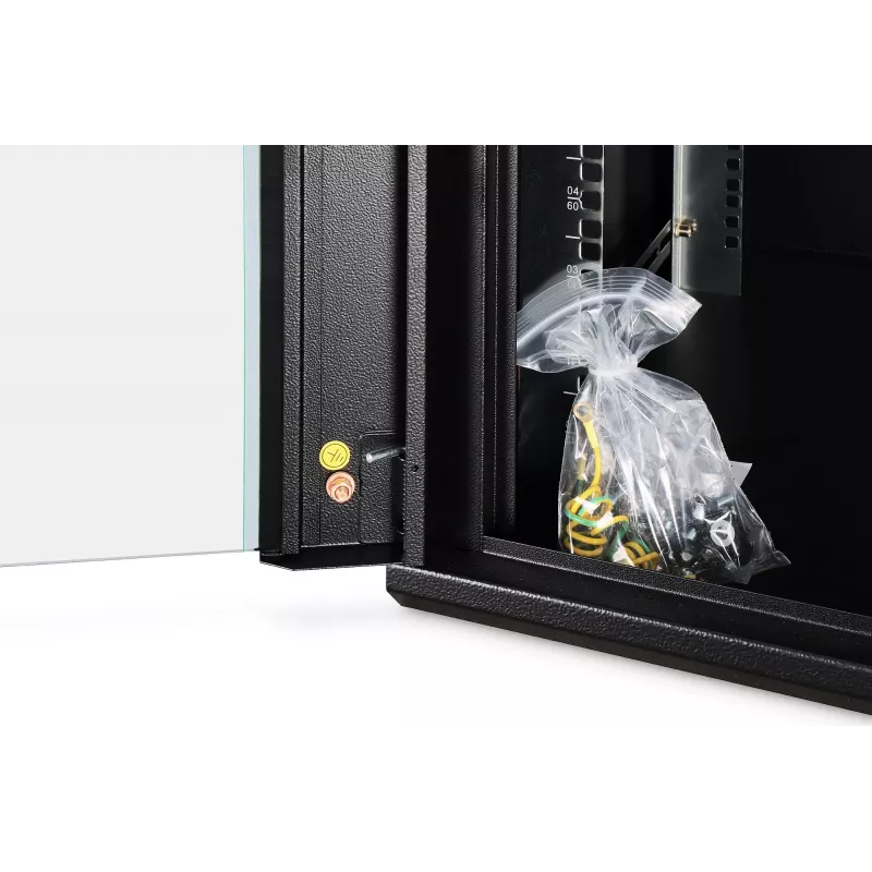 Prie sienos montuojama tinklo spinta DIGITUS Dynamic-N DN-37111 — 12U, 600x600 mm, IP20, raktinis užraktas