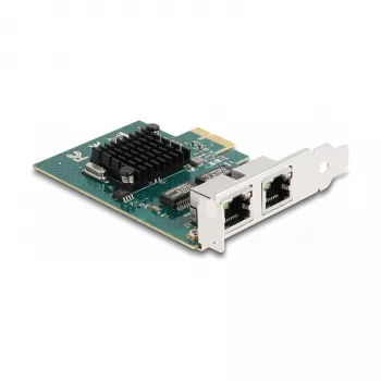 DeLOCK PCI Express x1 plokštė su 2 x RJ45 Gigabit LAN BCM pilka