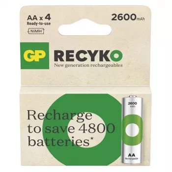 Baterijos R6/AA NI-MH 2 600mAh lizdinėje pakuotėje 4 vnt.