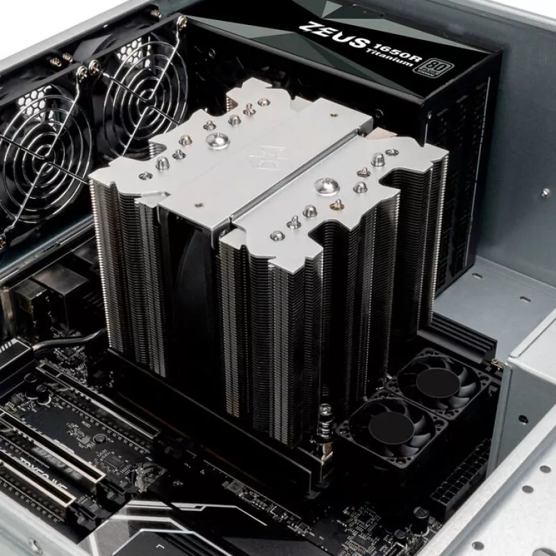 CPU Aušintuvas SidabrinėSTONE SST-XED120S-WS, skirtas Intel LGA 4677, 4U serverio formos faktorius, sidabrinis