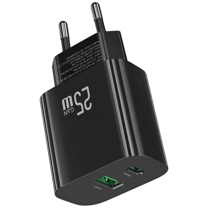 USB įkroviklis usams USA001629 25W 1×USB-C + 1×USB-A greitas įkrovimas
