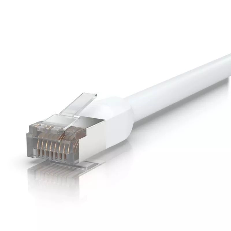 Ethernet komutacinis kabelis UBIQUITI UACC-CABLE-PATCH-OUTDOOR-1M-W Cat5e RJ-45 į RJ-45, 1 m, baltas, S/UTP, TPE apvalkalas