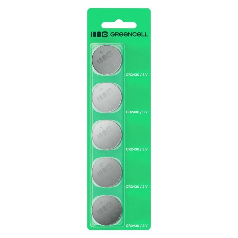 Monetos elemento baterija Green Cell CR2430 3V — 5 vnt.