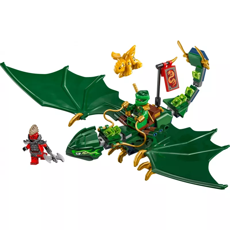 Konstravimo žaislų rinkinys LEGO NINJAGO 71829 Lloyd's Green Forest Dragon, 128 dalys, 2 minifigūrėlės, amžius 6+