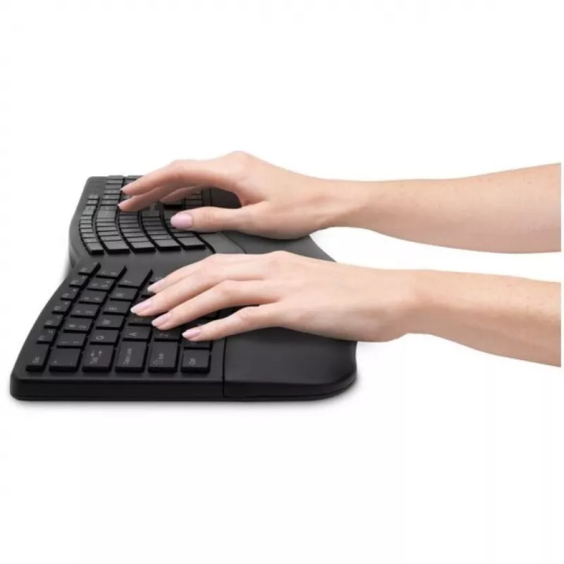 Kensington ProFit Ergo Wireless klaviatūra FR, pilno dydžio (100 %), laidinis ir belaidis, RF belaidis + USB, AZERTY, juoda