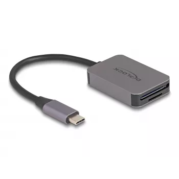 DELOCK USB Type-C kortelių skaitytuvas aliuminis SD Micro SD 5000 Mbit/s