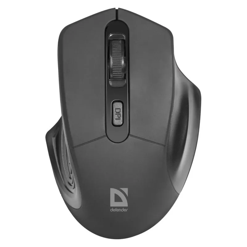 Belaidė optinė pelė DEFENDER Datum MB-345 RF, abiem rankoms tinkama/dešiniarankiams, 1600 DPI, 3 mygtukai, USB RF imtuvas, juoda