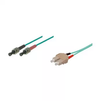 komutacinis kabelis LWL Duplex OM3 (Multimode, 50/125) SC/ST, LSZH, apgręžiamas poliškumas, 3m, Good Connections®