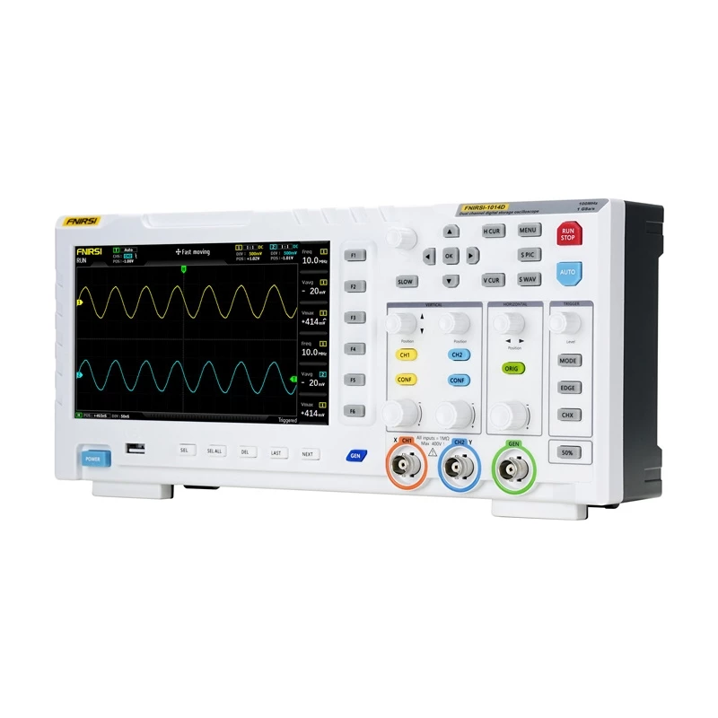 Osciloskopas ir signalų generatorius Fnirsi 1014D 2-in-1 — 100 MHz dažnių juosta, 1 GS/s diskretizavimo dažnis