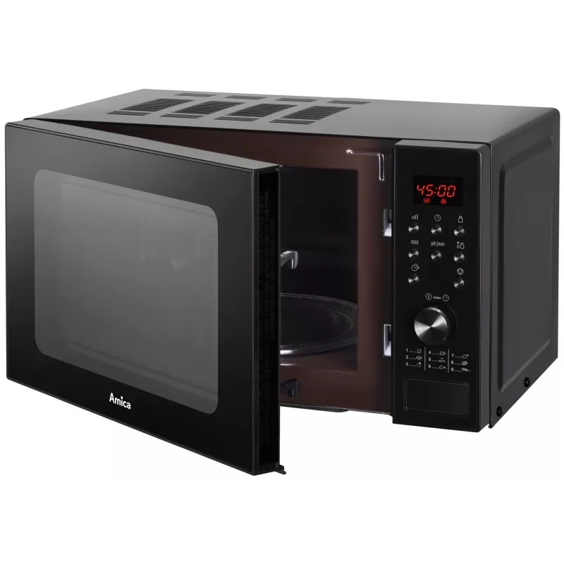 Amica AMGF20E1GB mikrobangų krosnelė plokščiu paviršiumi su griliu 20 l 700 W juoda