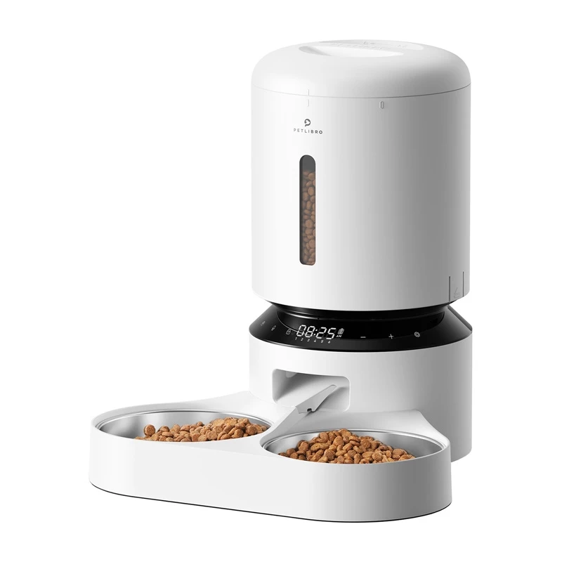 Automatinis gyvūnų lesyklėlė Aptel Granary su dvigubu dubeniu 5 l, baltas