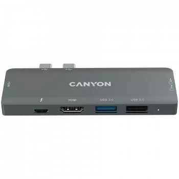 Canyon DS-5 USB 2.0 Type-C pilkas SD kortelių skaitytuvas 60 Hz