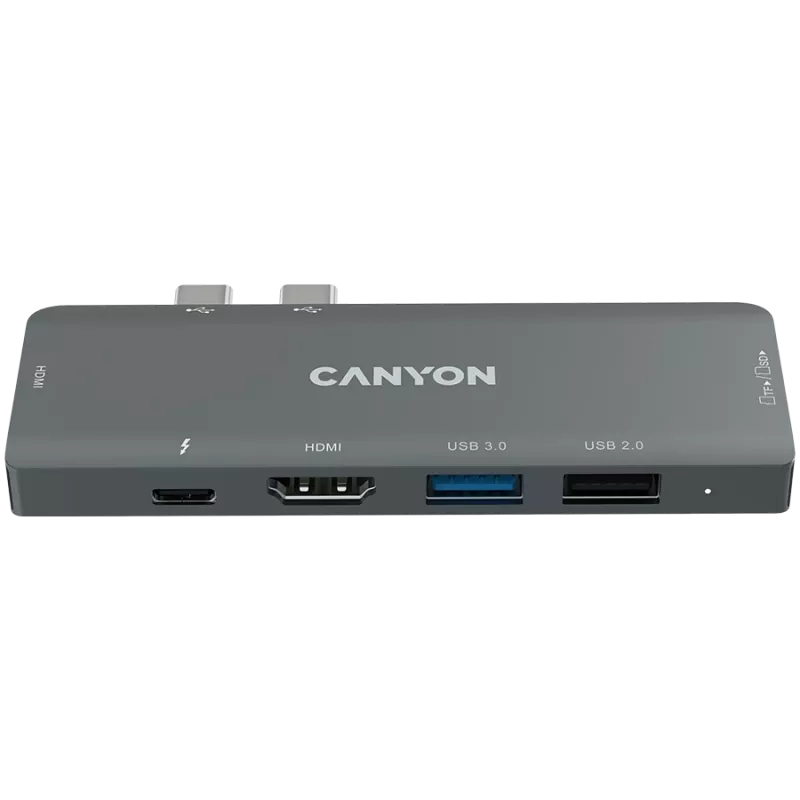 Canyon DS-5 USB 2.0 Type-C pilkas SD kortelių skaitytuvas 60 Hz