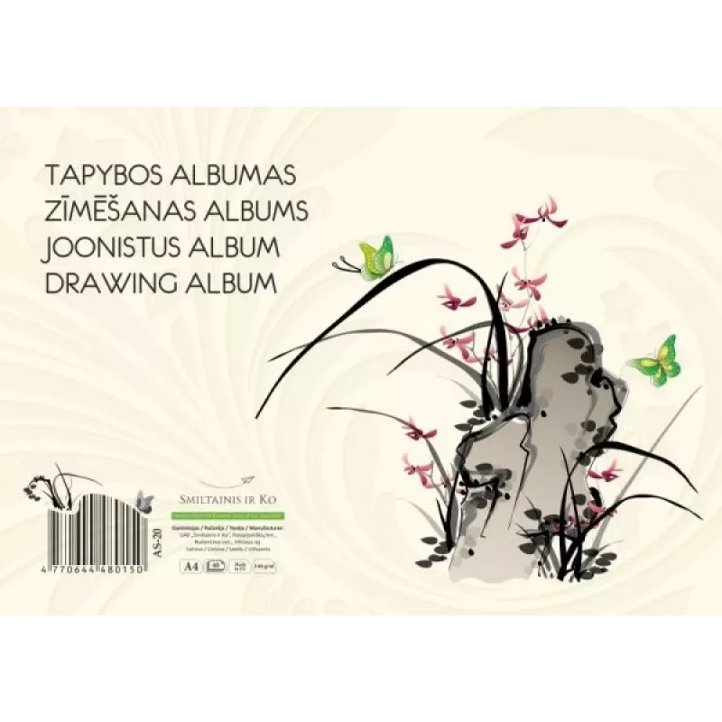 Tapybos albumas SMLT, A4, 150 g, klijuotas (40) 0708-204