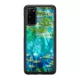 Apsauginis telefono dėklas iKins, skirtas Samsung Galaxy S20 — juodųjų vandens lelijų dizainas