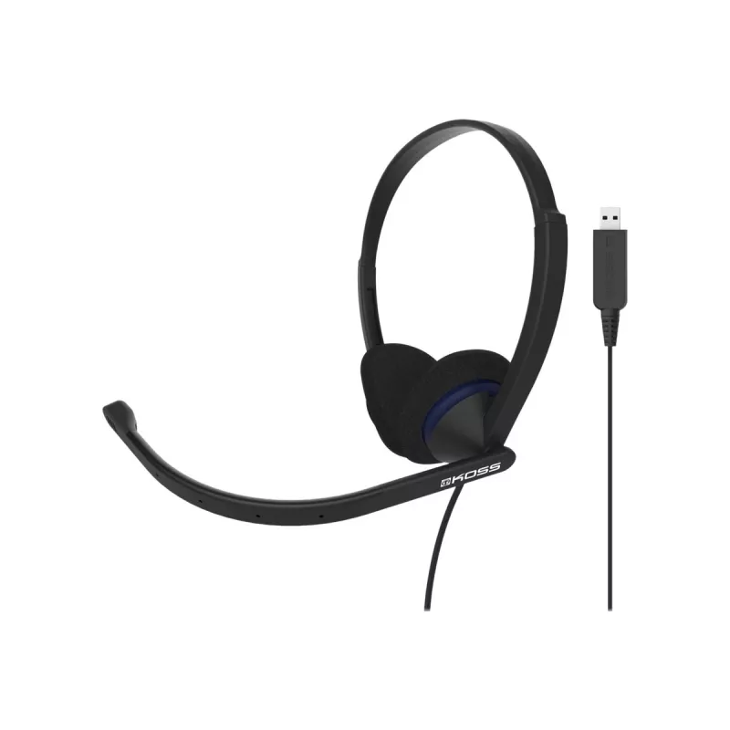 Koss CS200 USB ausinės su laidu, lankeliu, skirtos skambučiams/muzikai, USB Type-A, juodos