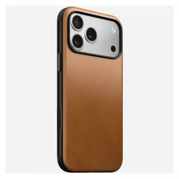 Mobiliojo telefono dėklas Nomad Modern Leather Case Cover, skirtas iPhone 17 Pro Max, 17,5 cm (6,9 col.), Tan, oda + PC/TPU