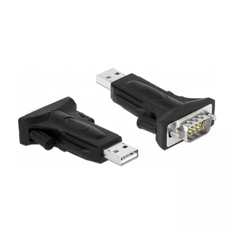 Serijinis laidas DeLOCK 66286 USB Type-A DB-9 Juodas 0,8 m