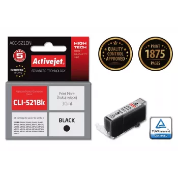 Activejet ACC-521BN rašalo kasetė (pakaitalas Canon CLI-521Bk; Supreme; 10 ml; juoda)