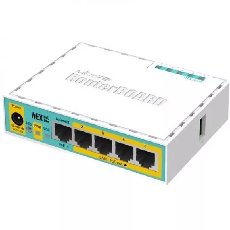 Mikrotik hEX PoE lite laidinis maršrutizatorius Fast Ethernet baltas