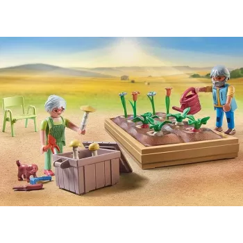 Playmobil 71443 Kaimas: Daržovių sodas su seneliais