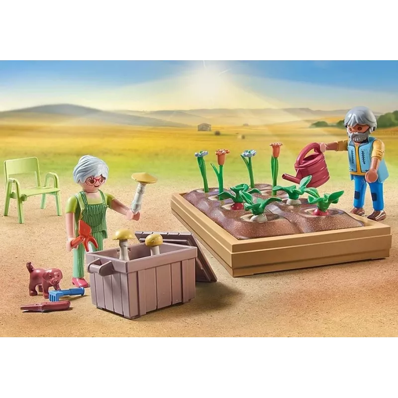 Playmobil 71443 Kaimas: Daržovių sodas su seneliais