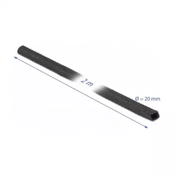 Termiškai susitraukiantis vamzdelis DeLOCK Fabric 2 m x 20 mm 2:1 juodas