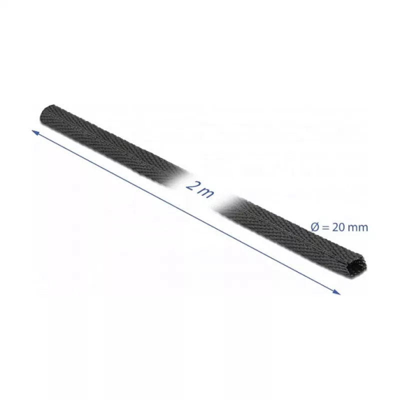 Termiškai susitraukiantis vamzdelis DeLOCK Fabric 2 m x 20 mm 2:1 juodas