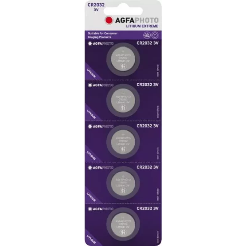 AgfaPhoto Button Cell CR 2032 Lithium 3 V 5 vnt. (150-803203)