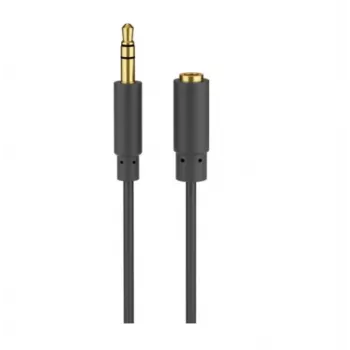 Wentronic Goobay 3,5 mm lizdo prailginimo laidas, juodas, 5 m - 3,5 mm kištukas (3 kontaktų, stereofoninis) > 3,5 mm lizdas (3 kontaktų, stereofoninis) (97122)
